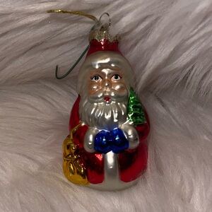 Macy’s Holiday Lane Molded Glass Santa Ornament